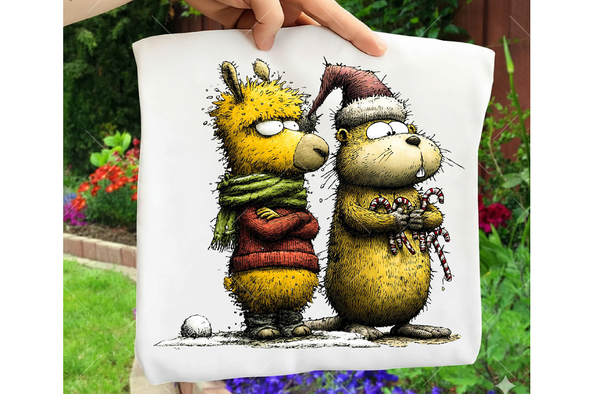 Funny Christmas Animals Clipart, an Illustration by OK Design (Photo 6 of 6)