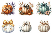 Autumn Pumpkin and Bow Clipart, an Illustration by DreamArtGraphic (Thumbnail 2 of 7)