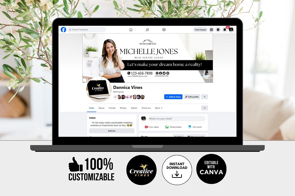 Luxury Real Estate Facebook Covers, a Social Media Template by CreativeVinesStore (Photo 2 of 6)