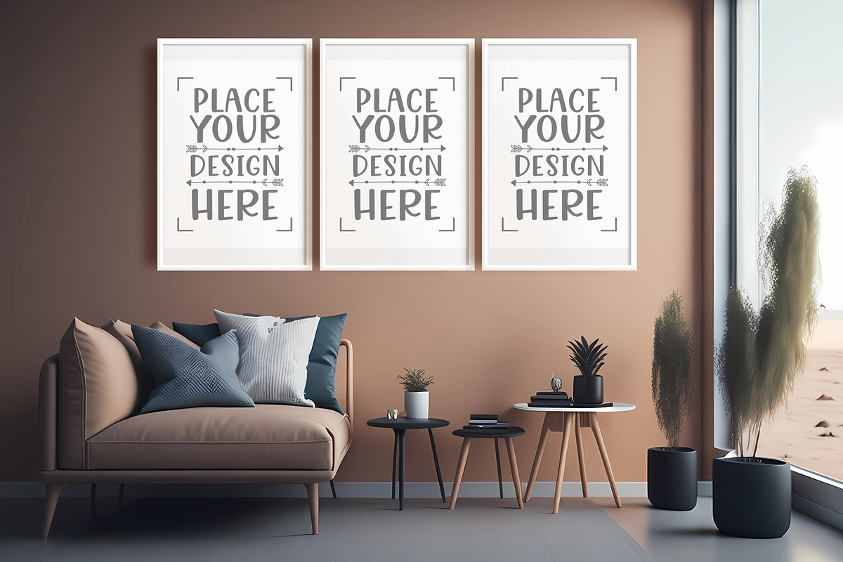 3 Wall Art Mockup, 2x3 Ratio, a Print Template by Ali's Designs (Photo 1 of 3)