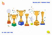 Paddle or table tennis vector bundle, a Sport Illustration by My.Ordinarty (Thumbnail 9 of 9)