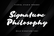 Signature Philosophy – Signature, a Script Font by Fikryal Studio (Thumbnail 1 of 11)