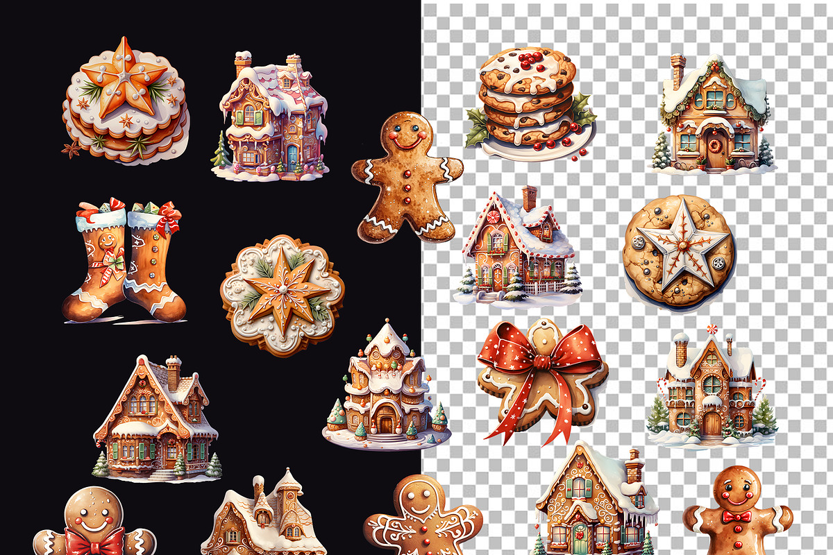 Christmas Gingerbread Clipart, a Food Illustration by Vasmila (Photo 5 of 6)