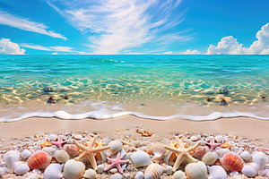 Beautiful seascape with seashells an, a Photo by Iftikhar Alam