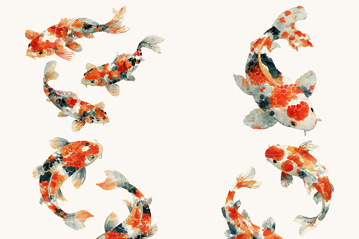 Watercolor Koi Fish Clipart, an Animal Illustration by Design Scotch (Photo 7 of 9)