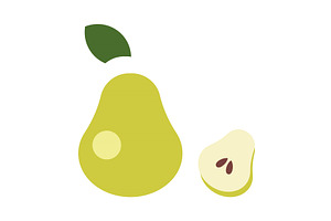 Creative line icons of a pear and a, a Food Illustration by okskukuruza