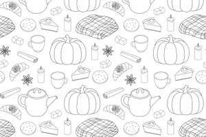 Autumn Seamless Pattern. Autumn SVG