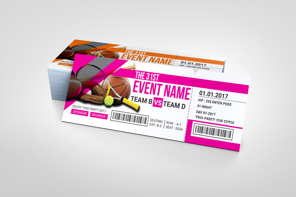 Professional Event Ticket Template, a Card Template by BrandlyTemplate (Photo 2 of 3)