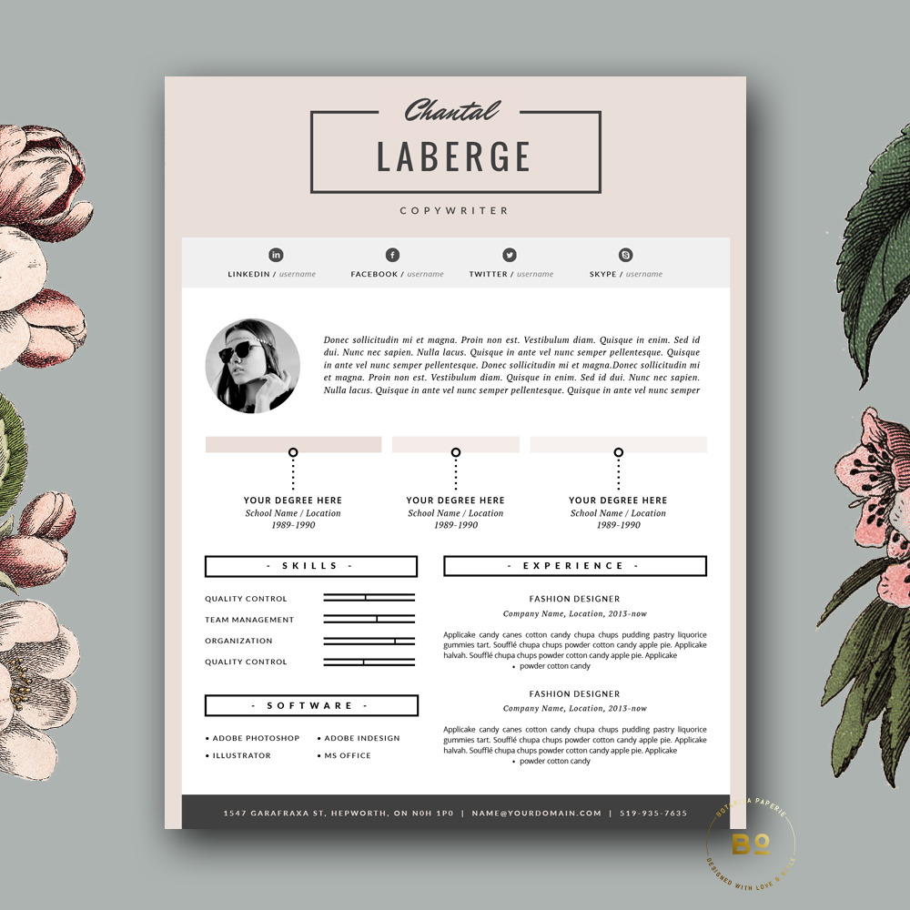 3 Page Resume Template for MS Word | Resume Templates ~ Creative Market