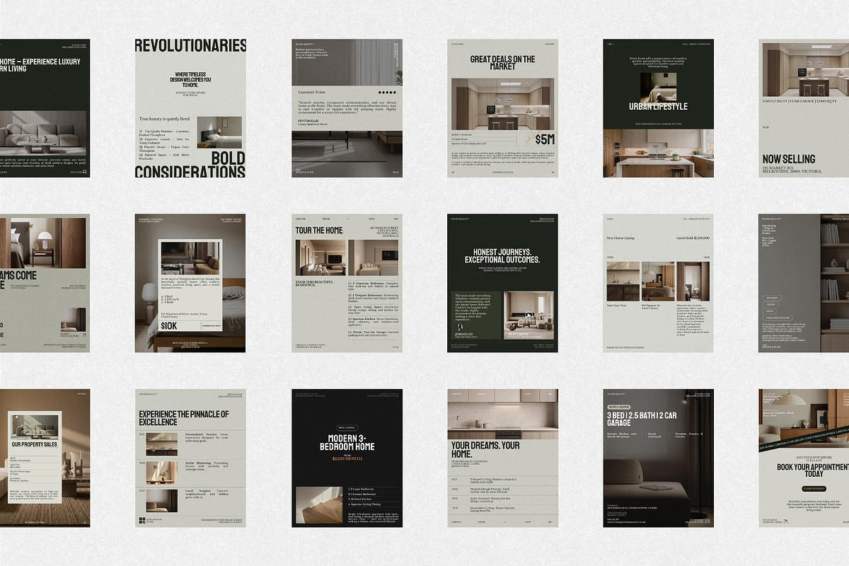 Modern Real Estate Instagram Kit, a Social Media Template by The Aesthetic Studio (Photo 6 of 10)
