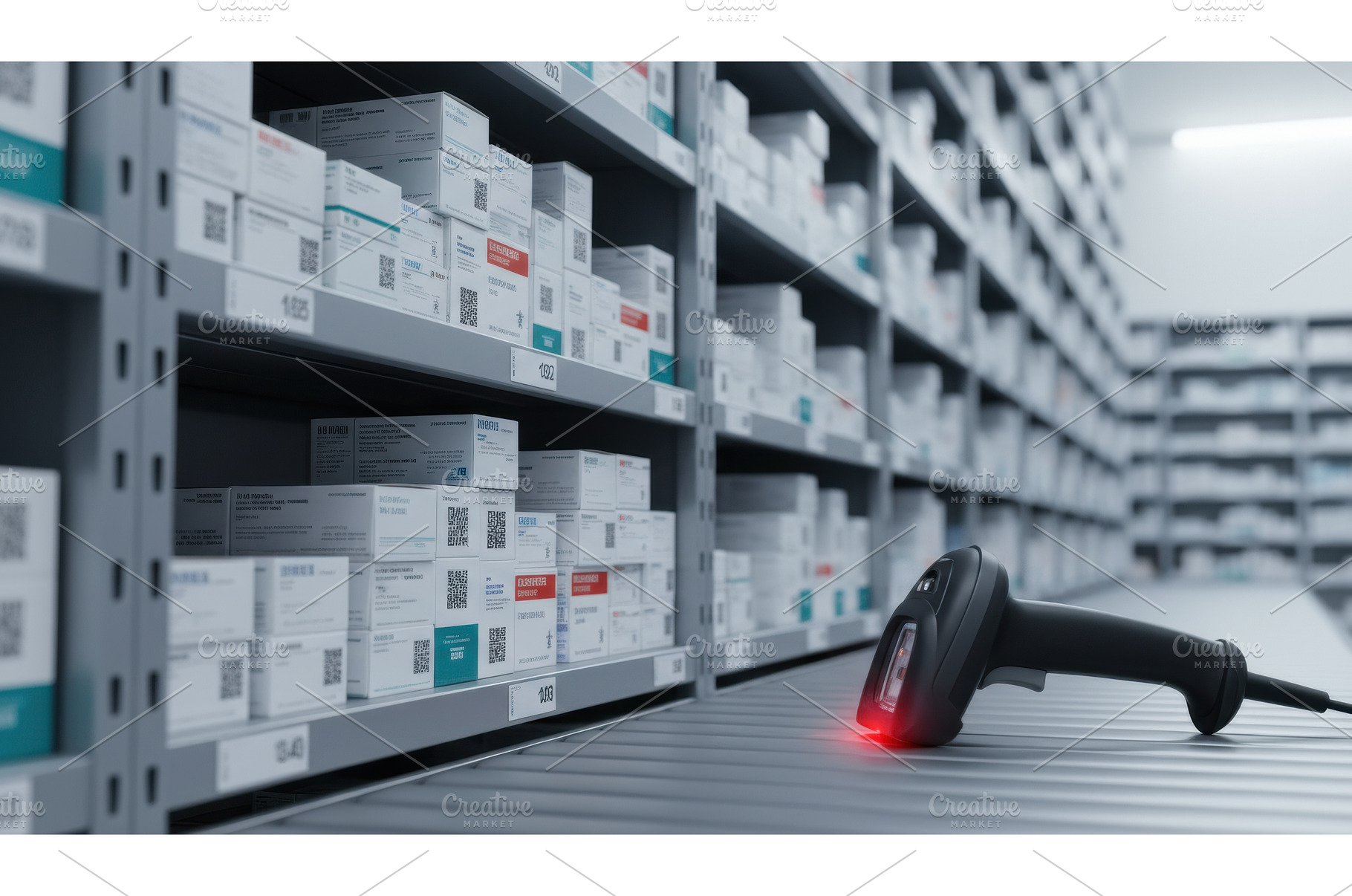 Barcode scanner on a conveyor belt, an Industrial Photo by Igor Tichonow