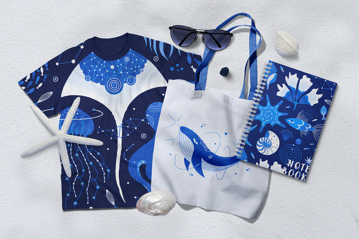 Cosmic Sea - Vector Collection, an Animal Illustration by Leila Divine (Photo 7 of 9)