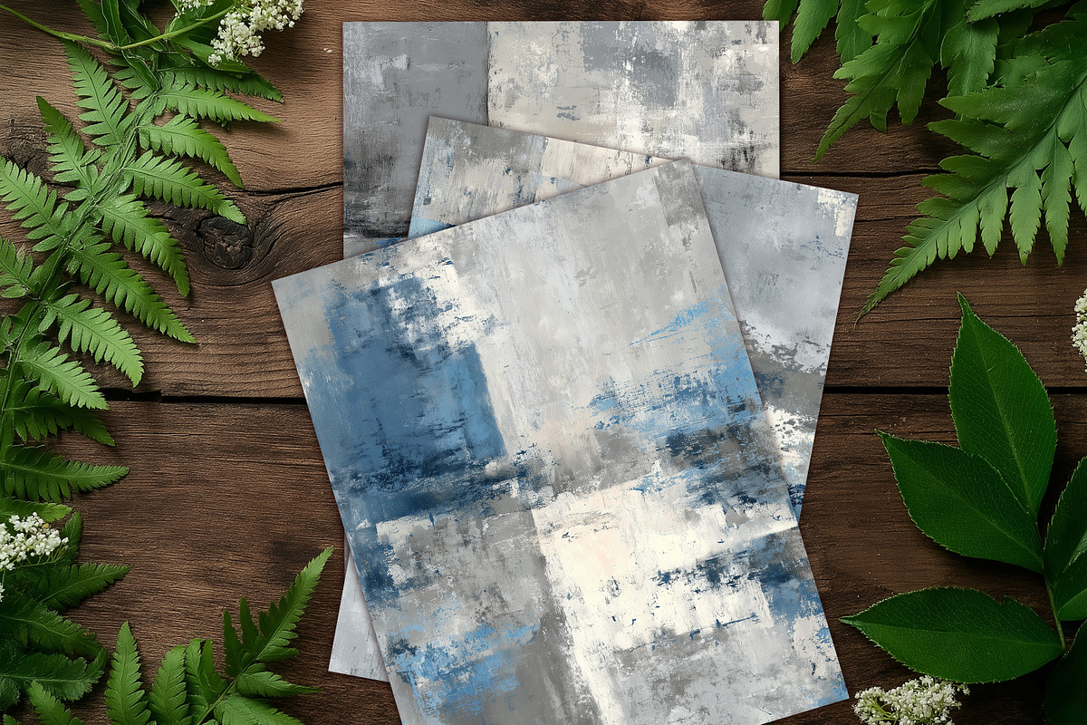 Blue Gray Abstract Digital Scrapbook, a Background Graphic by V Design Creator (Photo 11 of 12)