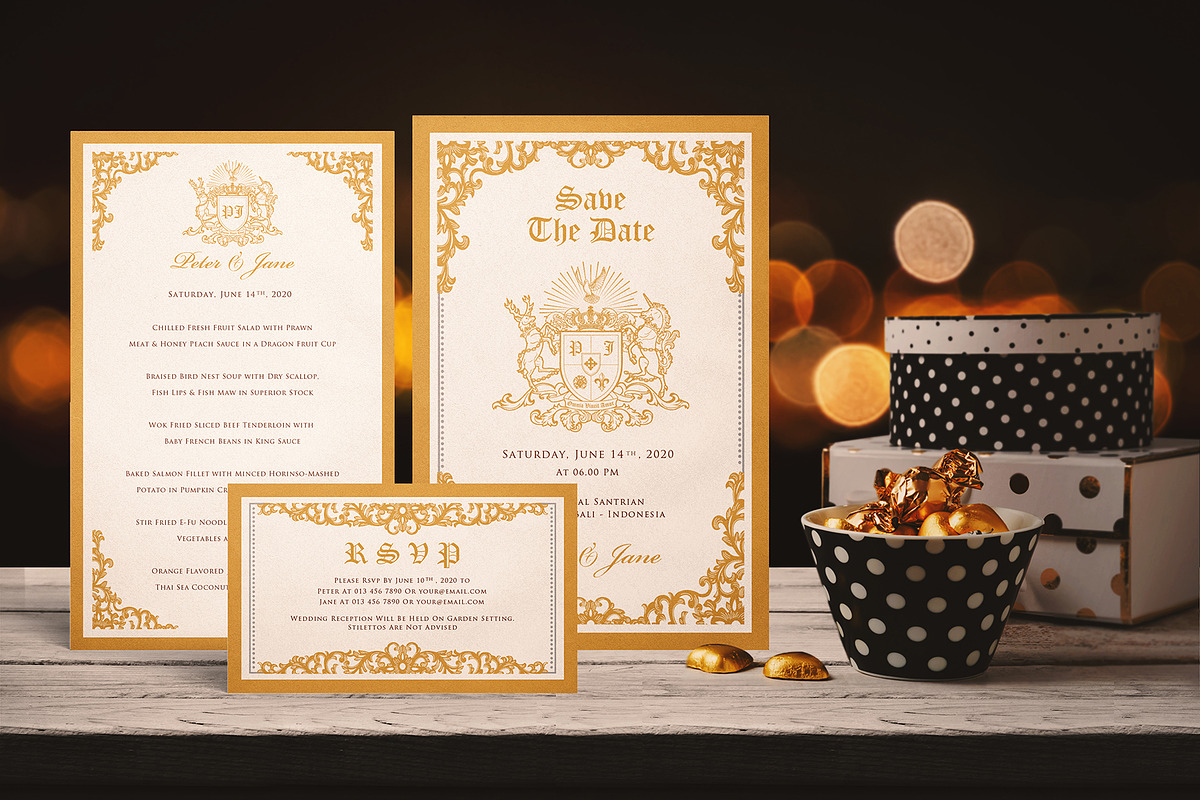 GOLDEN WEDDING INVITATION SUITES, an Invitation Template by Totem Invitation House (Photo 3 of 5)