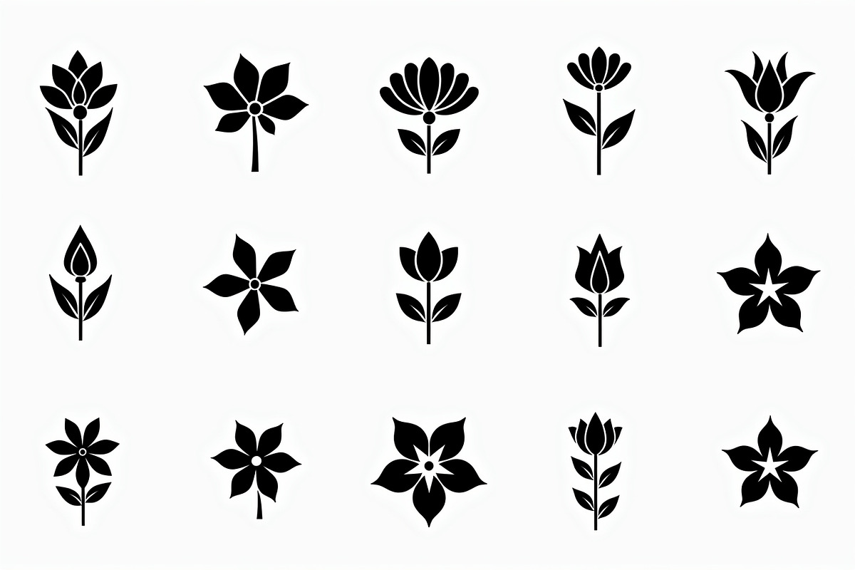 16 elegant black floral silhouettes, an Illustration by Amazin_art (Photo 4 of 17)