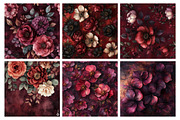 Burgundy Oil Floral Digital Paper, a Photo by RobertsArt (Thumbnail 2 of 4)