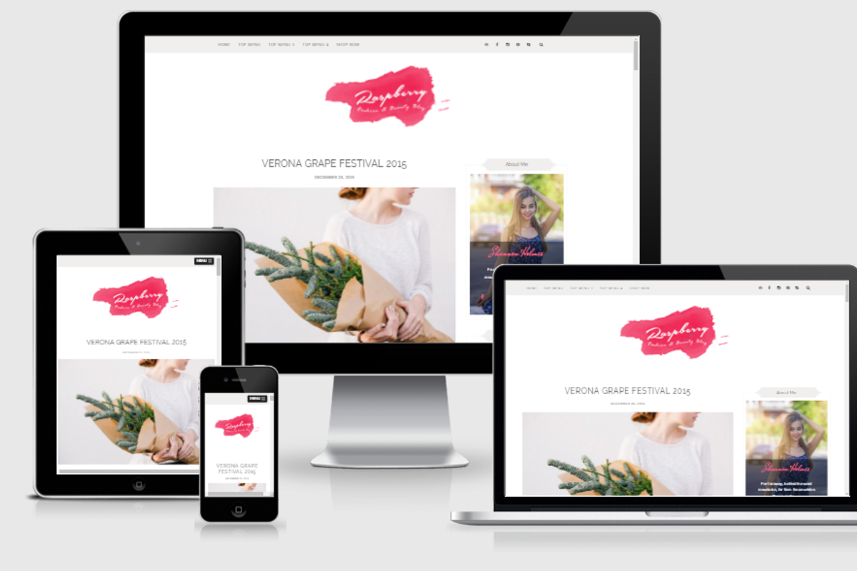 Raspberry Light Blogger Template, a Websites & App Template by Yo..! Templates (Photo 2 of 3)