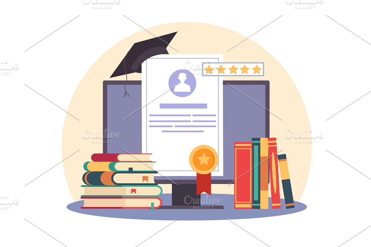 Online education. Distance learning, an Object Illustration by YummyBuum