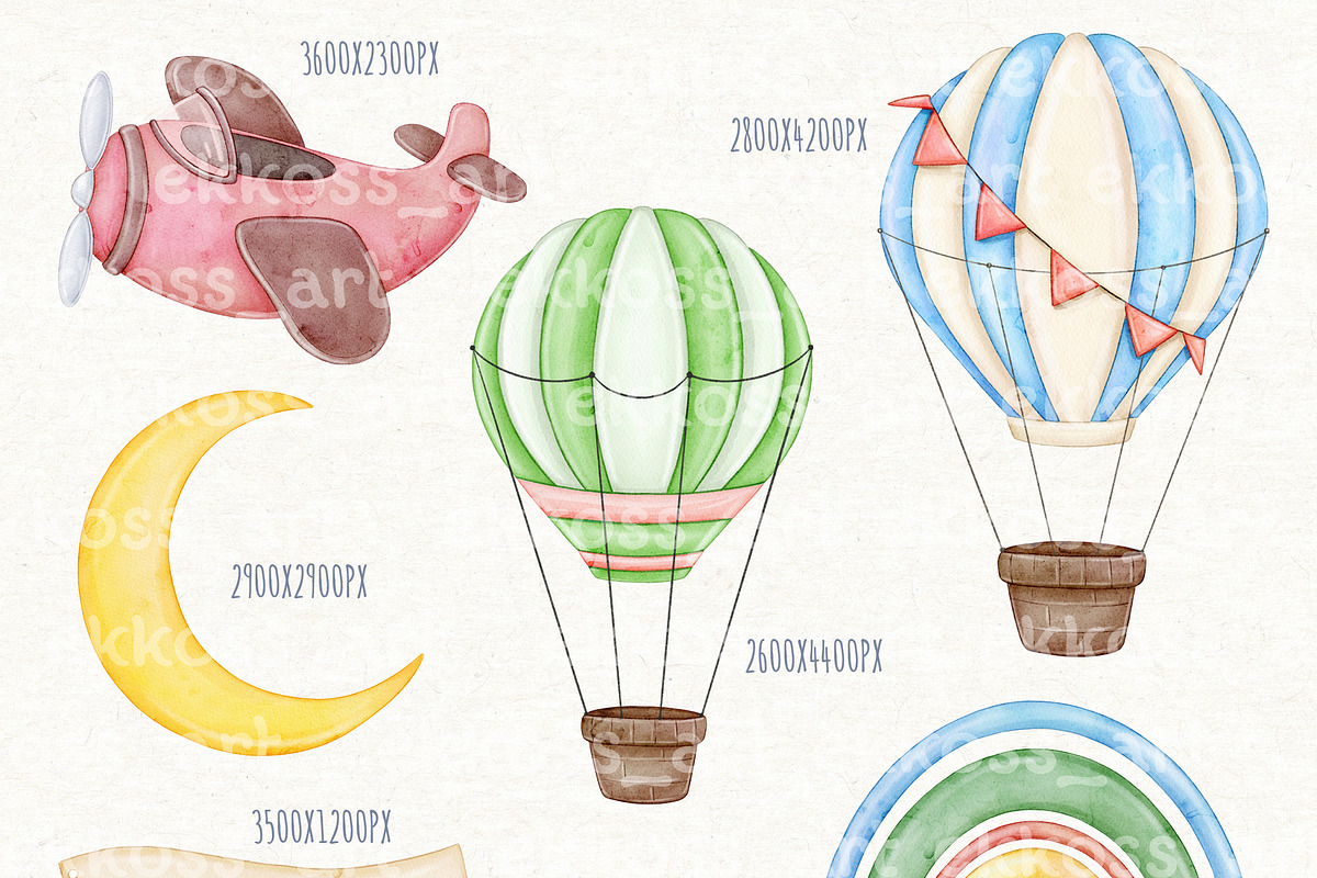 Watercolor Cute Pilot Animal Clipart, an Animal Illustration by ekossa_art (Photo 3 of 6)