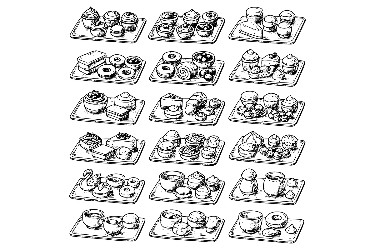 Dessert Tray Illustration, an Object Graphic by RT Studio