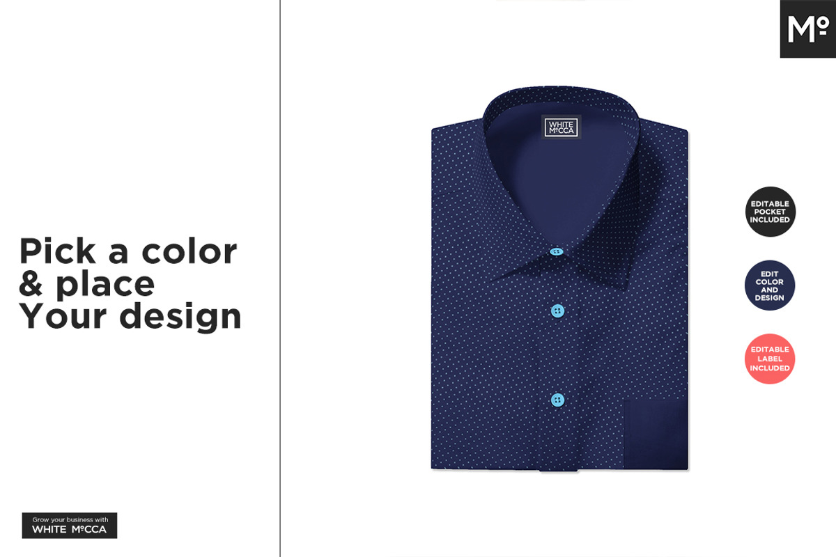 Short Sleeves Dress Shirt Mock-up, a Household Mockup by Mocca Mockups Store (Photo 6 of 9)