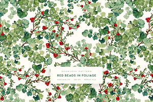 Red Beads In Foliage