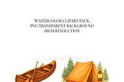 Camping Clipart Set, a Decorative Illustration by Pati Charm Studio (Thumbnail 4 of 8)