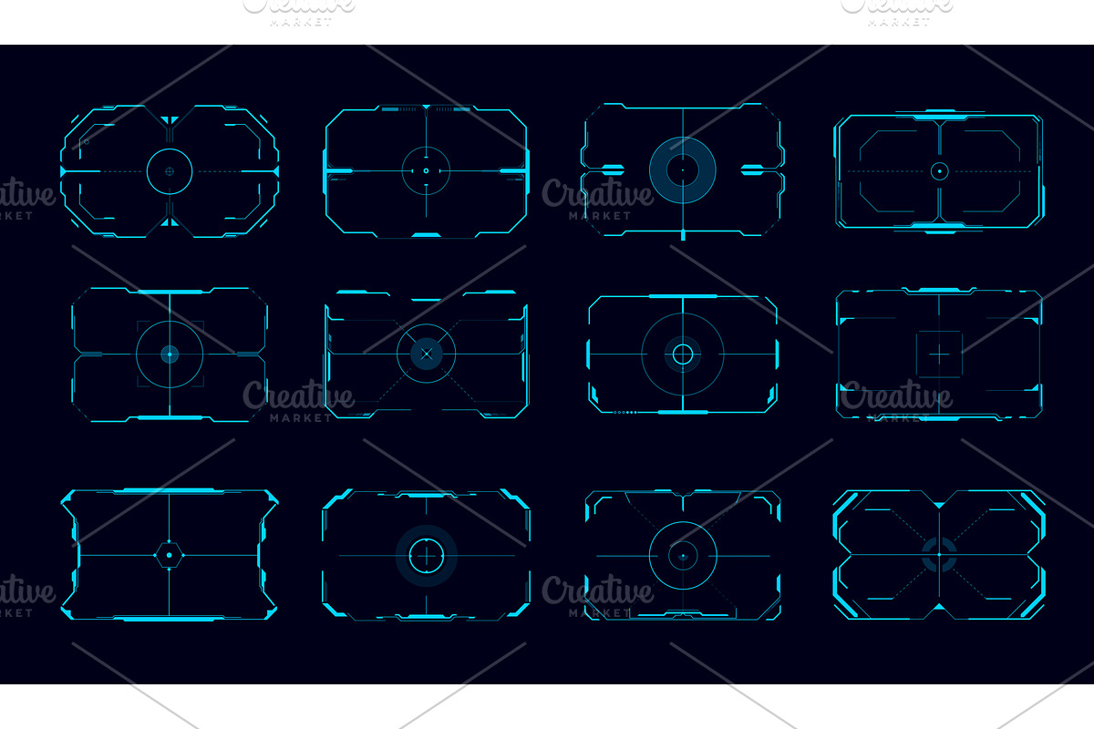 HUD aim control frames, interface, a Technology Illustration by Buch&Bee