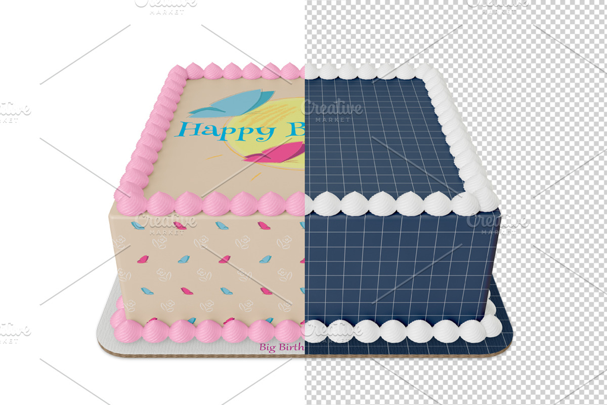 Edible cake Mockup set. PSD mockup., a Product Mockup by NatalyaZelenova (Photo 3 of 5)