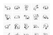 Elephant Drawing Icons, an Outline Icon by Prosymbols (Thumbnail 5 of 5)