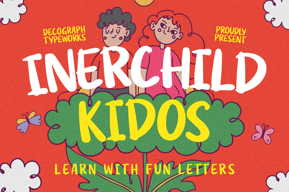 Inerchild Kidos– Playful Handwritten, a Handwritten Font by decographstud (Photo 1 of 7)