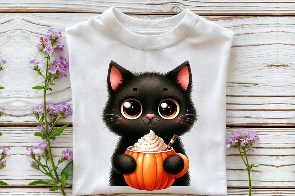 Funny Autumn Black Cat Clipart, an Illustration by Rose Art (Photo 4 of 7)