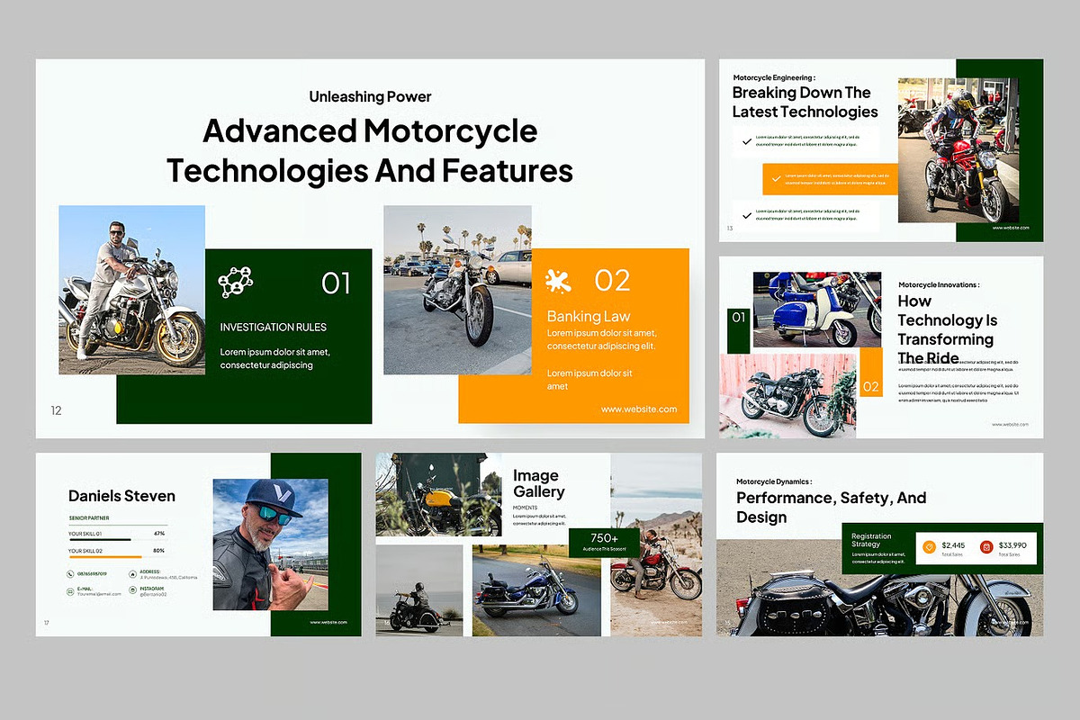 Motorcycle Industry GSlides, PPoint preview 2