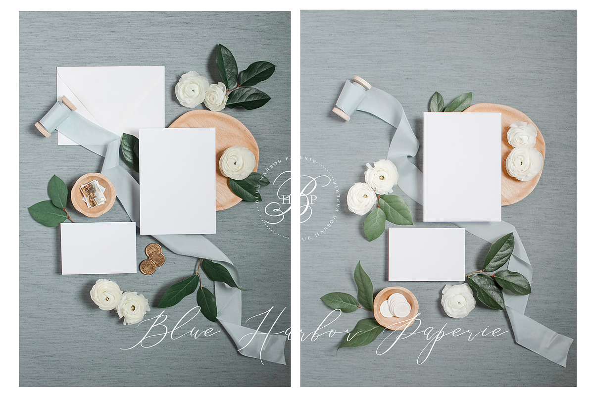 French Blue Linen Mockups, a Photo by BlueHarborPaperie (Photo 3 of 9)