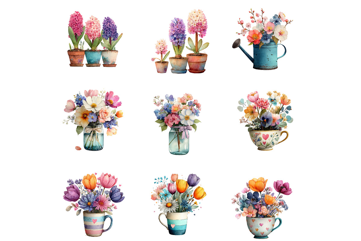 Whimsical Flowers Spring Clipart Bun, an Illustration by Designworld (Photo 8 of 8)