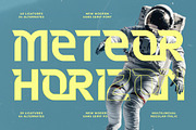 Meteor Horizon: Modern Sci-Fi Font, a Sans Serif Font by timelesstype.co (Thumbnail 1 of 15)