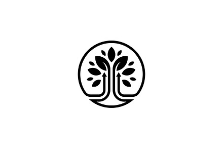 Leaf Growth Arrow Up Logo