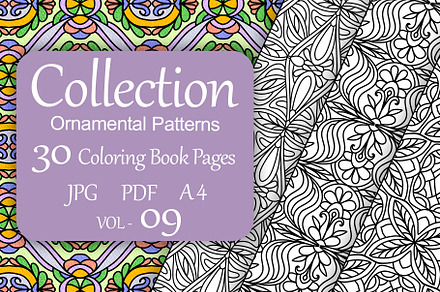 Patterns for coloring PDF,JPG vol-09