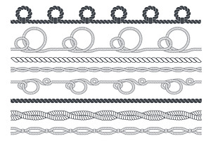 Navy ropes borders. Curved marine, an Animal Illustration by YummyBuum