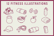 Fitness & Wellness Quote Set, a Sport Illustration by OREHOVKA (Thumbnail 2 of 3)