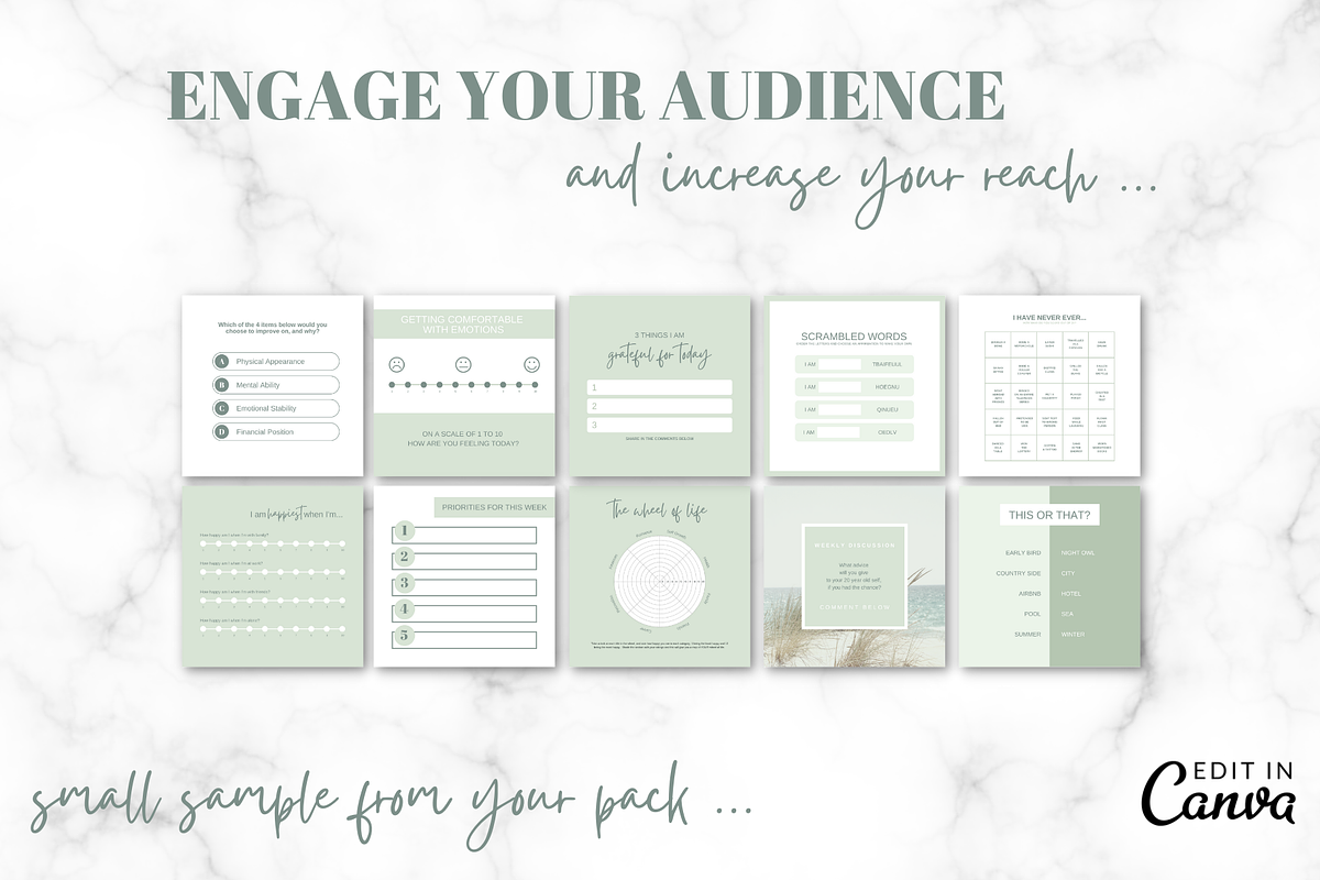 COACHING INSTAGRAM CANVA BUNDLE, a Social Media Template by Jennifer ...