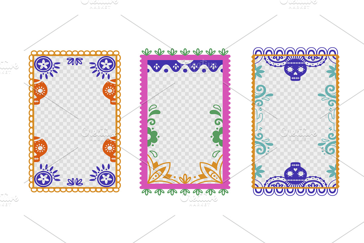 Mexican frame set with traditional, an Illustration by art PVP - market