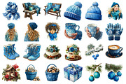Christmas Blue Clipart PNG, an Illustration by SinaCreation (Thumbnail 2 of 7)