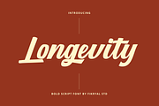 Longevity – Bold Script Font, a Script Font by Fikryal Studio (Thumbnail 1 of 8)