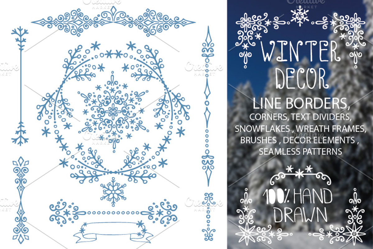 Winter borders,wreath frames,decor, a Decorative Illustration by Tatianakost49 (Photo 1 of 5)