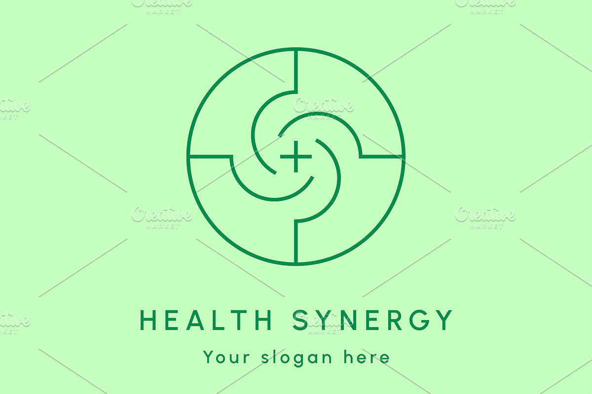 Plus Health Swirl Logo Design Icon, a Branding & Logo Template by Morvana Crew