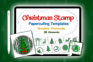 Design Card Template Christmas Brush