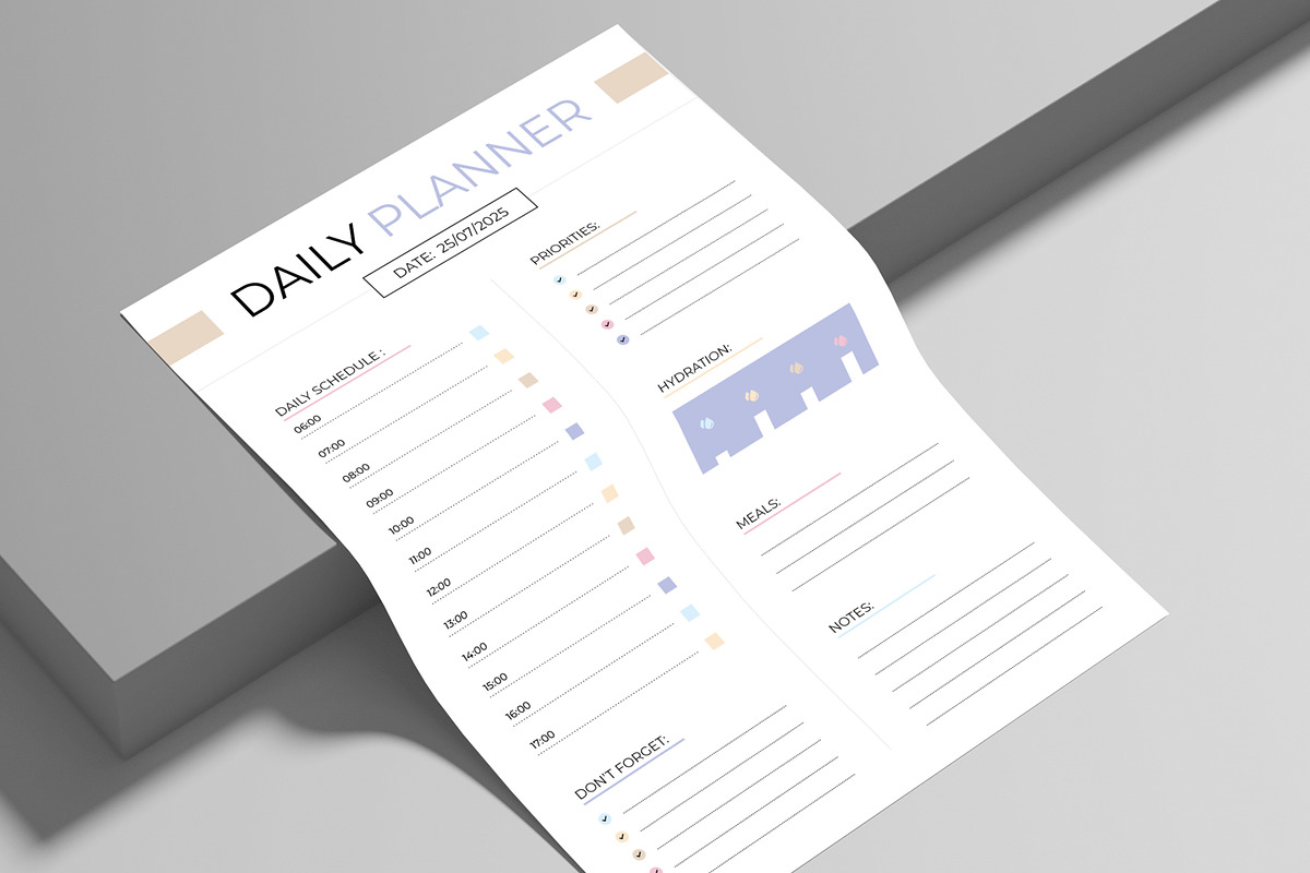 Daily Planner Template, a Stationery Template by ContestDesign (Photo 2 of 3)