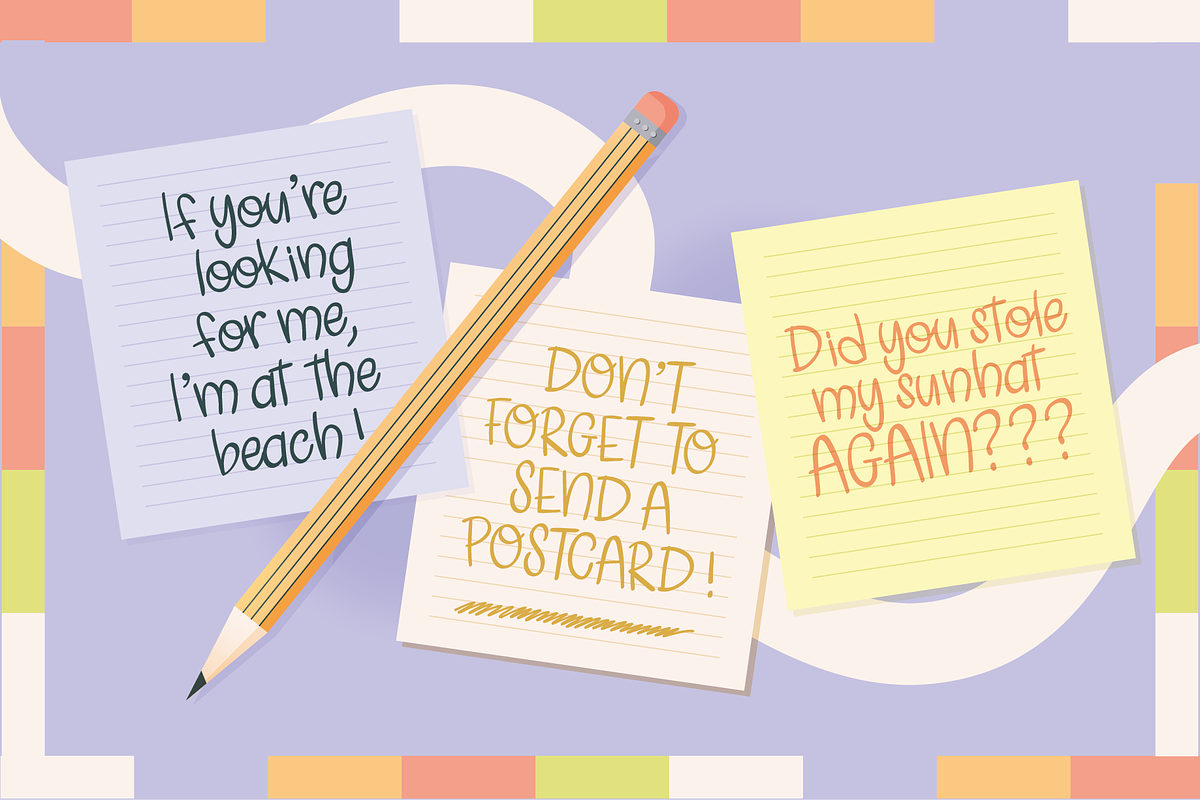 Beach POSTCARD | Handwritten font, a Handwritten Font by Fearless Confetti (Photo 2 of 8)