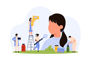 Diagnosis, prevention and treatment, an Object Illustration by Flashvector
